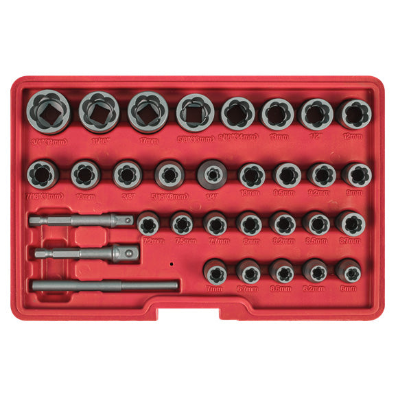 Rounded Bolt and Nut Extractor Set, 32 Pieces