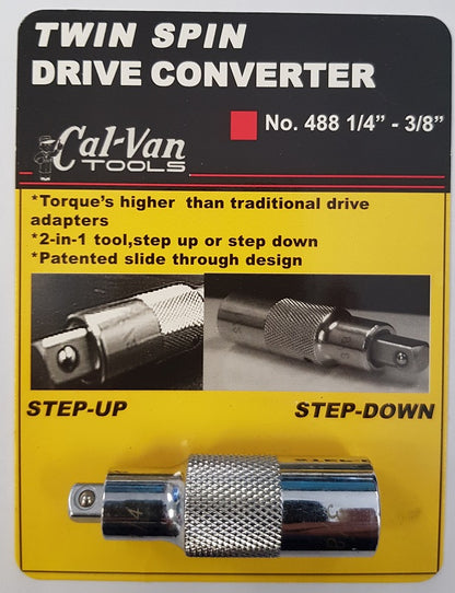 Twin Spin Drive Adapters 1/4" To 3/8" And 3/8" To 1/2" And Vice Versa