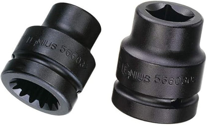 Genius Tools #5 Spline Drive 15/16" Square Budd Wheel Impact Socket - 566030S