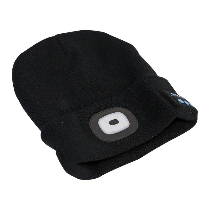 Beanie Hat With Built-In Rechargeable Light And Wireless Headphones