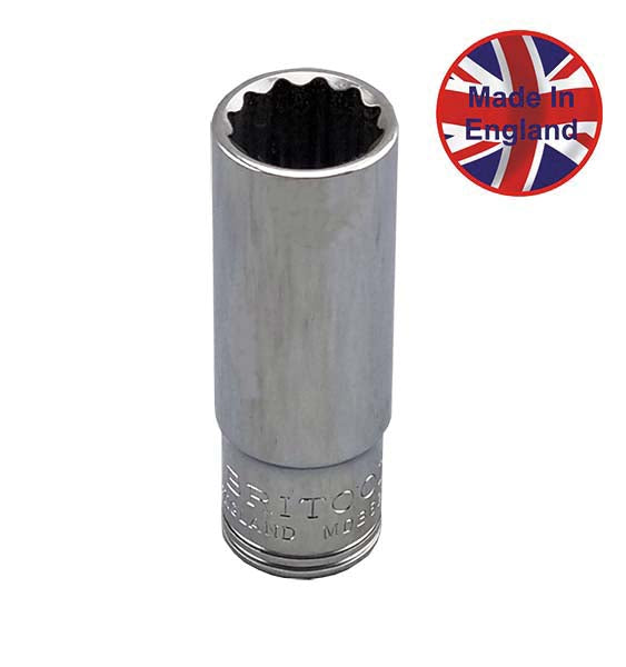 Britool England 3/8" Drive Af Deep 12-Point Socket Range, Sizes 1/4" - 3/4"