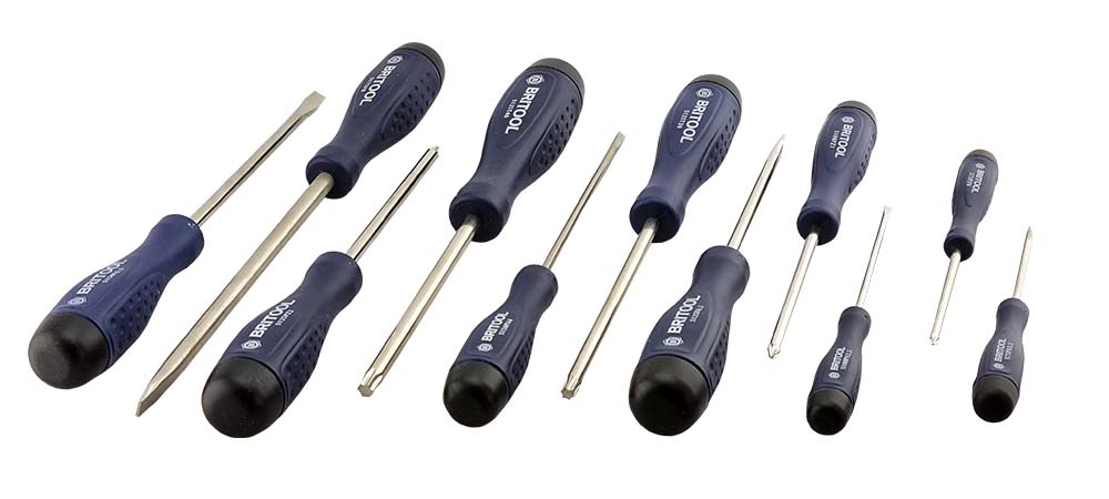 Britool 11Pc Screwdriver Set For Torx, Pozi & Slotted Screws