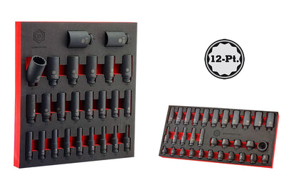 25Pc 1/2" Drive Deep Impact Socket Set (12-Point) + Free 32Pc 3/8" Impact Socket Set Britool Hallmark