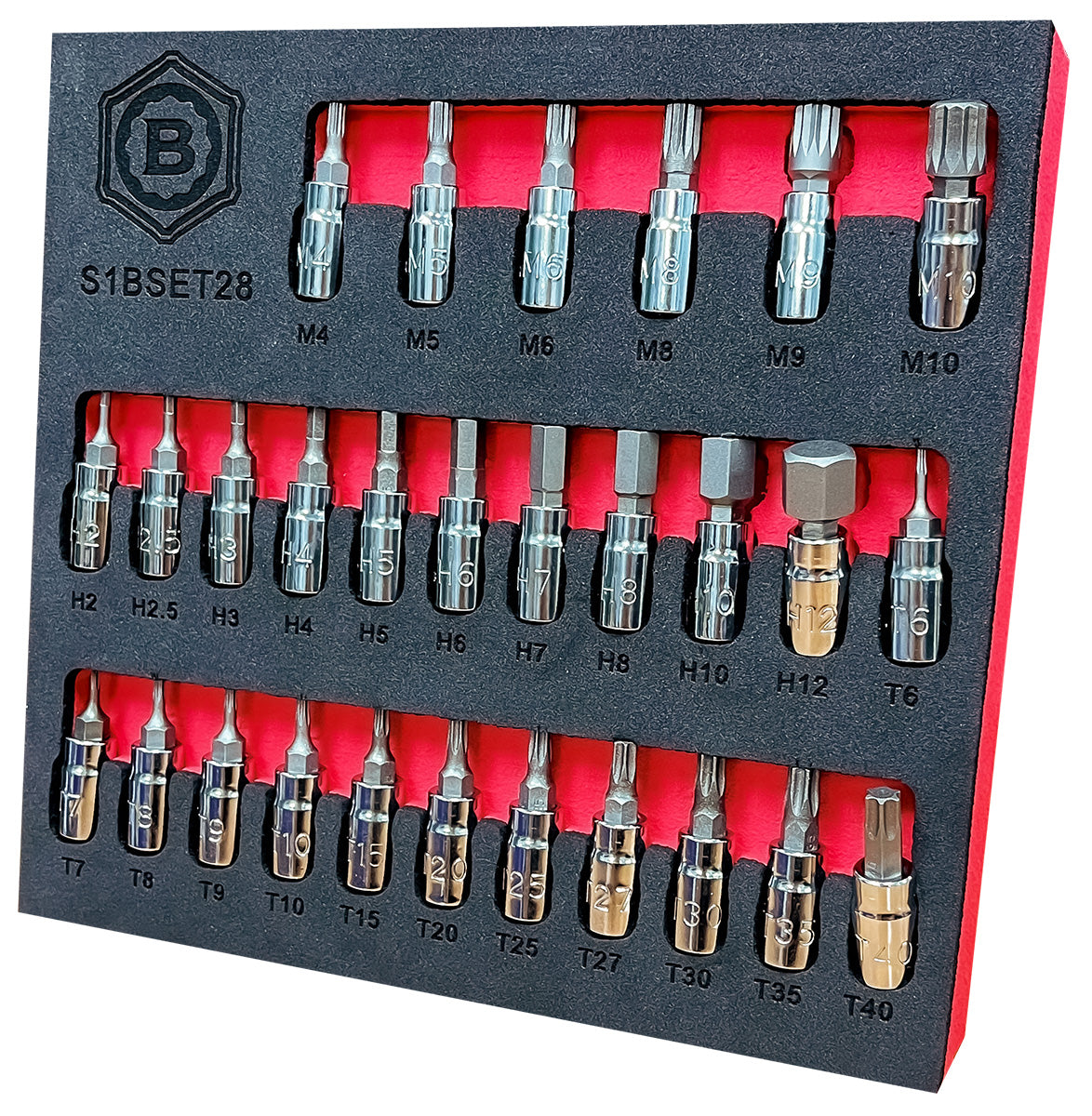 Hex, Torx And Spline Bit Socket Set- 28 Pieces, 1/4" Drive From Britool Hallmark