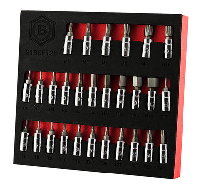 Hex, Torx And Spline Bit Socket Set- 28 Pieces, 1/4" Drive From Britool Hallmark