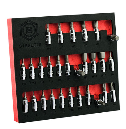 Hex, Torx And Spline Bit Socket Set- 28 Pieces, 1/4" Drive From Britool Hallmark