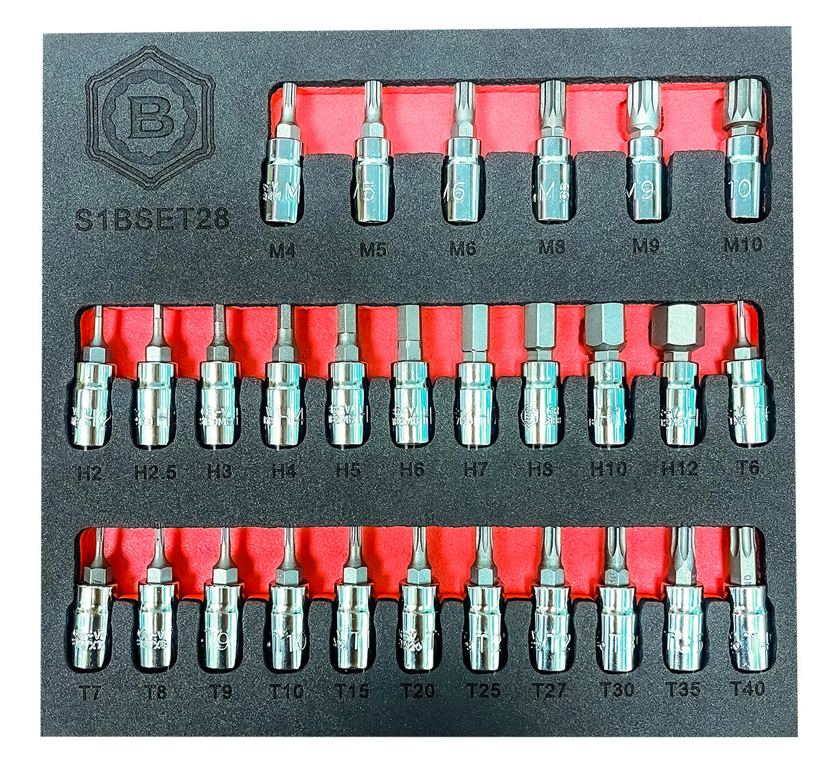 Hex, Torx And Spline Bit Socket Set- 28 Pieces, 1/4" Drive From Britool Hallmark