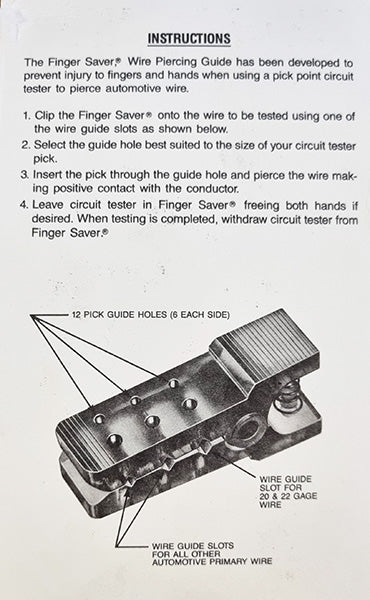 Finger Saver Wire Piercing Guide Made In Usa