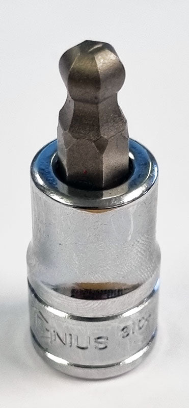 3/8" Drive 7mm Ball End Hex / Allen Bit Socket - 50mml From Genius Tools