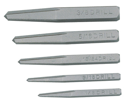 5 Piece Taper Screw Bit Extractor Set From Genius Tools