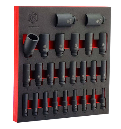 25Pc 1/2" Drive Deep Impact Socket Set (12-Point) + Free 32Pc 3/8" Impact Socket Set Britool Hallmark