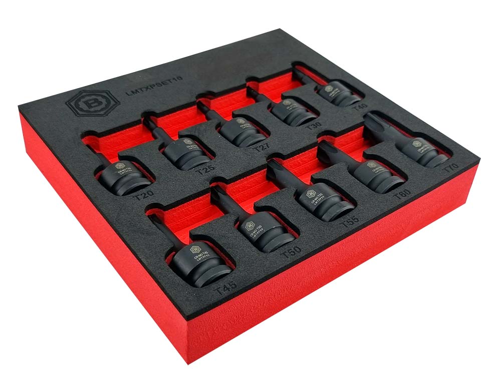 Torx / Star Impact Driver Set 10Pc, 1/2" Drive From Britool Hallmark