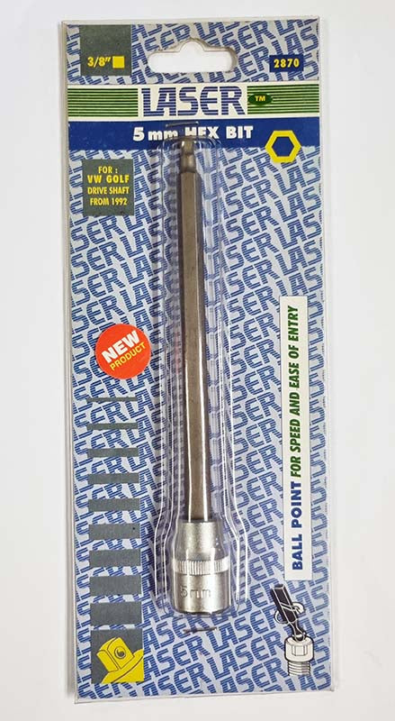 Laser Tools 5mm Ball End Hex / Allen Key Bit Socket 160mml