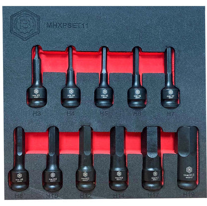 3/8" Drive Hex/Allen Key Impact Driver 11Pc Set - Britool Hallmark