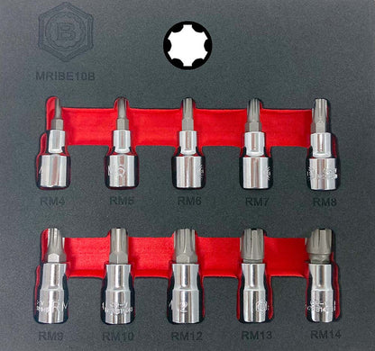 Ribe Bit Socket Set 3/8" Drive M4-M14 From Britool Hallmark