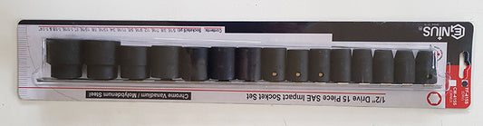 15Pc 1/2" Dr. Af Impact Socket Set Genius Tools Tf-415S